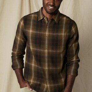 The Normal Brand Jackson Lightweight Flannel in Brown Plaid Men's Medium NWT